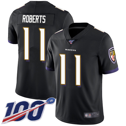 Baltimore Ravens Limited Black Men Seth Roberts Alternate Jersey NFL Football #11 100th Season Vapor Untouchable